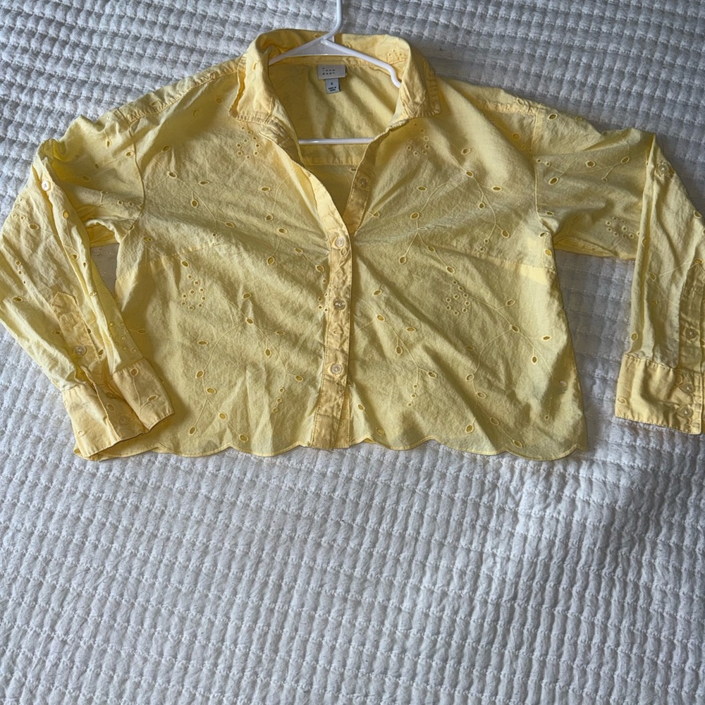 a new day Yellow Button Down women’s Shirt